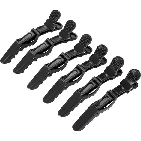 6 Pinces à Cheveux Crocodile Anti-Dérapantes, Griffes de Coiffure Noires pour Sectionner les Cheveux (1/5)