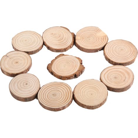 10PCS Rondin de bois, surface lisse, écorce naturelle, bricolage peinture, décoration maison (1/5)