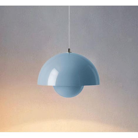 Lustre LED avec ampoule, ampoule E27, pour salle à manger, salon, chambre et salle à manger, lumière chaude 3000 K, bleu (1/5)
