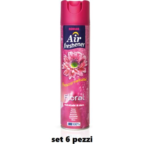 Trade Shop - SET 6 STÜCK LUFTERFRISCHER SPRAY NACH HAUSE DUFT FRISCH 300ML BLUMIG -
