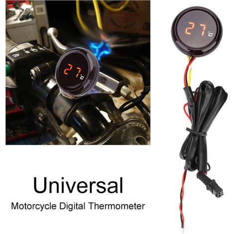Digitales Thermometer, Wassertemperaturanzeige für Motorräder von Honda, Kawasaki, Yamaha und Suzuki (rote Hintergrundbeleuchtung) (1/5)
