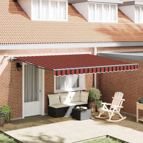 vidaXL Auvent rétractable orange et marron 400 × 350 cm Polyester (1/5)