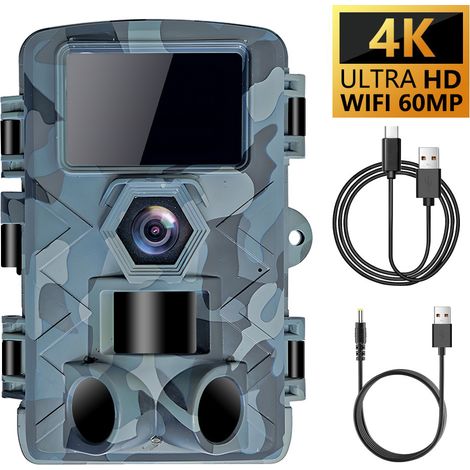 Caméra anti-chasse extérieure Ultra HD 4K 60 MP, contrôlée par Wi-Fi et application - PR601W-4K