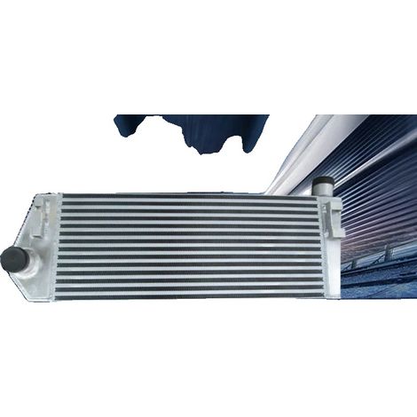 Intercooler, materiale in alluminio, dimensioni del nucleo 635 mm x 244 mm x 60 mm, dimensioni complessive 795 mm x 302 mm x 110 mm, diametro di ingresso 50 mm, compatibile con Renault Megane 225 RS T (1/5)