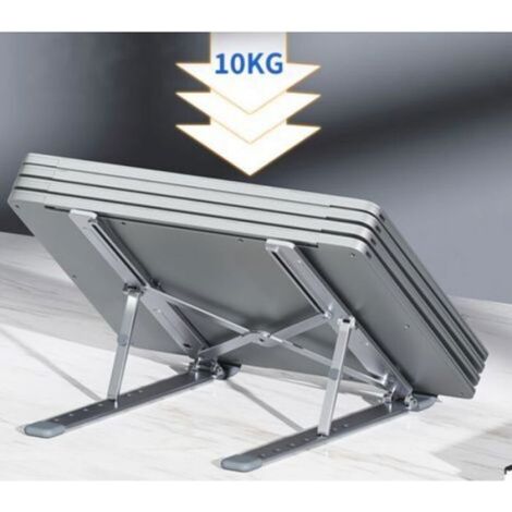 Support Ordinateur Portable - Aluminium - Hauteur Réglable - Pour Bureau Maison Bureau À Domicile - 1 Pièce (1/4)