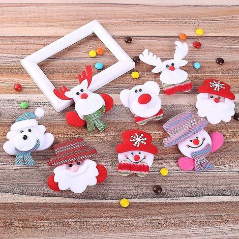 Pince à cheveux lumineuse LED pour poupée Drooch, pendentif Père Noël, bonhomme de neige, élan, ours, Noël (1/5)