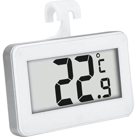 Digitales Kühlschrank-Gefrierschrank-Thermometer mit Innen- und Außentemperaturanzeige und großem LED-Display für Küchenkühlschränke, Weiß