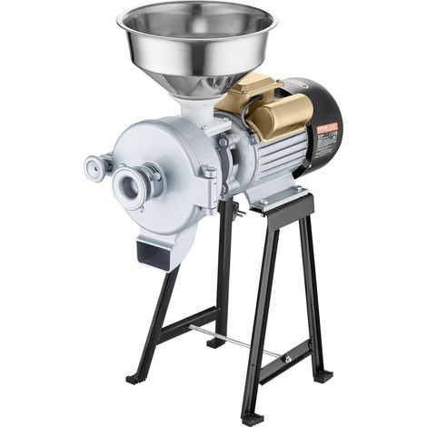 Moulin à grains électrique 3000W, broyeur à épices professionnel avec entonnoir, réglable en épaisseur, pour céréales, maïs, blé, sec et humide. (1/5)