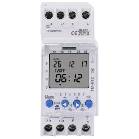 Minuterie double canal, Horloge Modulaire 220V, 7 jours, 24 heures, Programmateur Piscine Programmable, interrupteur numérique électronique LCD, horloge numérique (1/4)