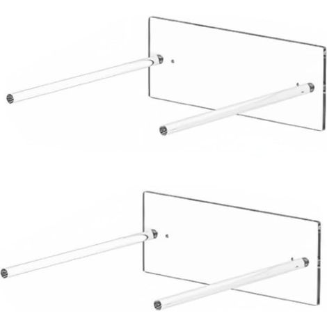 Lot de 2 cintres muraux en acrylique pour chapeaux de soleil occidentaux, organisateur à monter peu encombrant, 25x10x25cm, transparent (1/5)