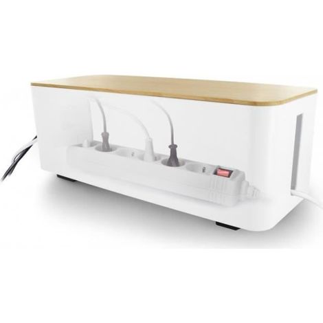 Coffret de rangement câbles - LIFEBOX - Grande taille - Couvercle en bois - Résistant à la chaleur - Mixte (1/4)