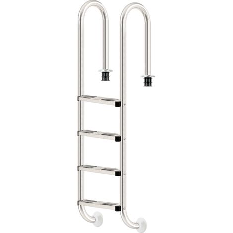Zelsius Edelstahl Poolleiter mit 4 Stufen, 50,2 x 36,5 x 183 cm, mit Rutschsicherung, Pool Einstieg (1/5)