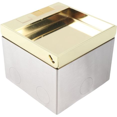 Boîtier prise encastrée sol acier inoxydable 2 trous USB 16A 4000W kit avec coffret et vis, IP étanche PC ignifuge pour maison magasin bureau (1/5)