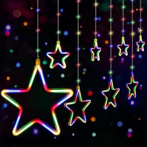 Guirlande lumineuse étoilée de 2,5 m, 138 LED, couleurs néon, connectable pour intérieur et extérieur, étanche, idéale pour Noël. (1/5)