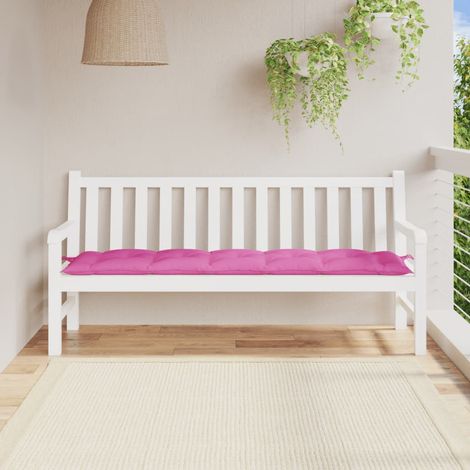 Coussin d'assise confortable pour banc de jardin rose 180x50x7 cm tissu oxford -FV61486 (1/5)