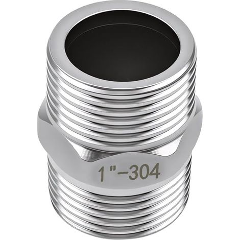 Raccord Double Fileté en Acier Inoxydable Argent 1 Pouce (1/5)
