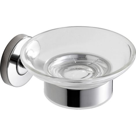 Porte-savon KWC, MEDIUS, inox, 110x55x125 mm, applique, brillant, étagère en verre