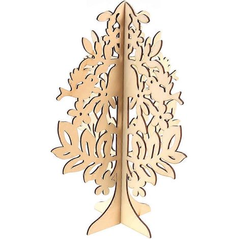 Décorations de Noël en bois sculpté stéréoscopique, ornements de bureau en bois, pendentifs pour sapin-M