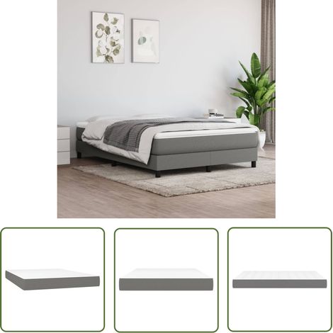 The Living Store Matelas de lit à ressorts ensachés Gris foncé 140x190x20 cm - Matelas À Ressorts Ensachés - Matelas Confortable - Matelas Support Moyen - Literie - Sommeil Réparateur (1/5)