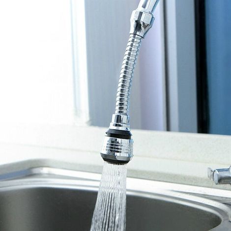 Küchenarmatur-Verlängerung, 360° drehbarer Luftsprudler, 2 Stück, universelle Armatur-Verlängerungsdüse, wassersparende Sprühmodi, Spritzschutz, Zubehör (1/4)