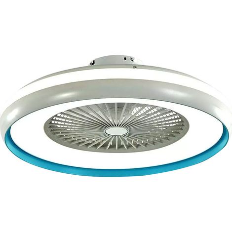 Ventilatore da soffitto con telecomando Ventilatore da soggiorno Cooler bianco, blu, interruttore CCT, timer a 3 velocità, 132 cm (1/5)