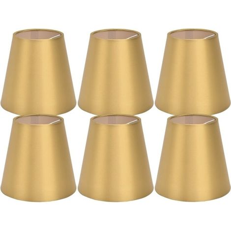 6 pièces E14 abat-jour tissu abat-jour lampe de Table plafonnier abat-jour pour chambre salon or PX153 (1/5)
