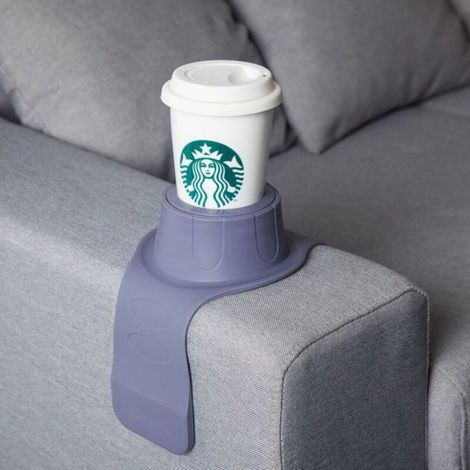 Porte-gobelet de canapé, Plateau d'accoudoir de canapé en Silicone, Porte-Boissons Anti-déversement et Anti-dérapant, sous-Verre d (1/4)