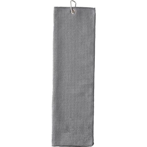 Lot de 2 serviettes de golf anti-boulochage à motif gaufré et séchage rapide pour l'entraînement - Gris (1/5)