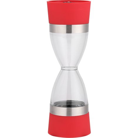 Manuelle 2-in-1-Salz- und Pfeffermühle, doppelseitiges Mahlwerk, verstellbarer Keramikrotor, rote Farbe, für Küche und Tisch