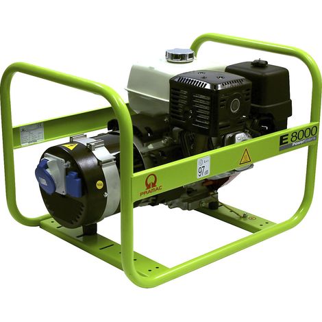 Pramac – Groupe électrogène 6,4kW 230V E8000 – Moteur à essence – Fréquence 50Hz – Applications professionnelles – Économie d'énergie - PA652SHI000 (1/2)