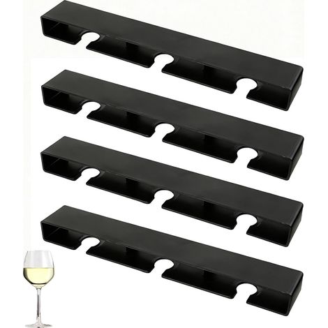 (4 pièces) Porte-verres à vin suspendu, étagère à verres à vin sous meuble, sans perçage, porte-verres auto-adhésif (1/5)