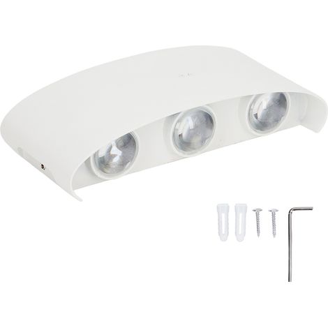 Luminaire mural LED moderne en alliage d'aluminium blanc, étanche, coque décorative, lumière chaude 90-265V