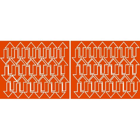 Adesivi a forma di freccia, 5x3 cm, 72 pezzi, arancioni lucidi.