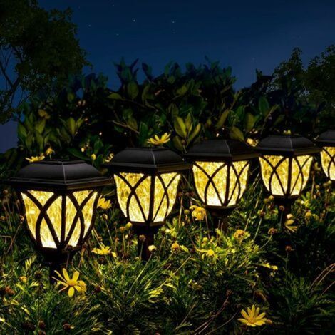 6er-Set dekorative Solar-LED-Außenleuchten für Garten, Einfahrt, Landschaftsgestaltung, Eingangsbereich – wasserdicht – KZQ