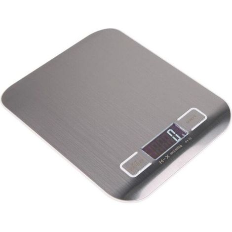 Balance de cuisine numérique élégante en acier inoxydable gris- (1/3)