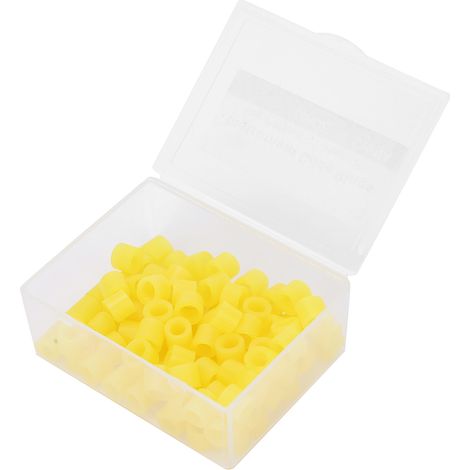 Anneaux dentaires en silicone non toxique, 100 anneaux de code couleur pour traitements orthodontiques (jaune) (1/5)