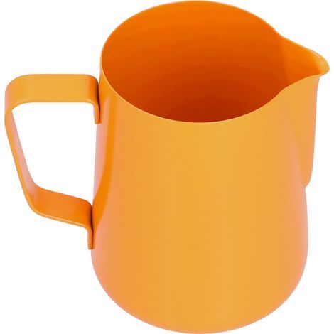 Jarra para espumar leche con arte latte, acero inoxidable, 600 ml, naranja (1/5)