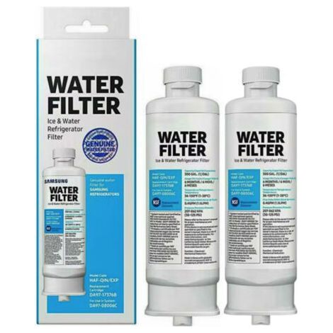 Genuine Filter for Refrigerator Water and Ice, Carbon Block Filtration for Clean, Clear Drinking Water, 6-Month Life,HAF-CIN/EXP,DA97-17376B,DA97-08006C,2 Pack