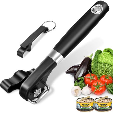 1 ouvre-boîte manuel, coupe latérale, bords lisses, poignée ergonomique, sans contact alimentaire, pour cuisine et camping (1/5)