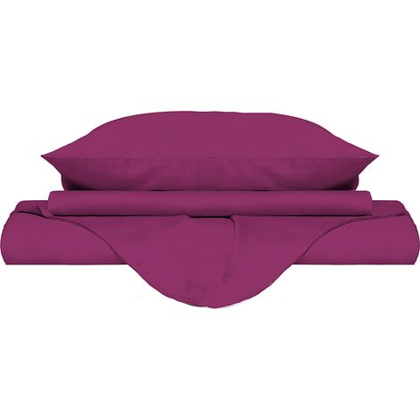 Copripiumino Matrimoniale con Sacco e Federe Tinta Unita Fucsia (1/2)