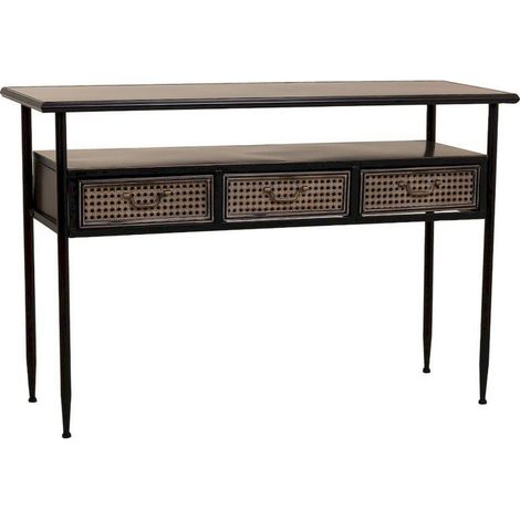 console métal marron style vintage ambiance chaleureuse - marron antique effet vieilli (1/5)