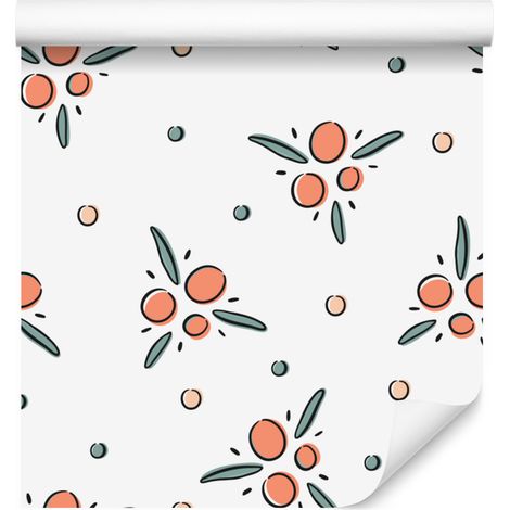 Tapete mit kleinen Blumen, weiß und hellgrau, für Wohn- und Schlafzimmer, 50 x 1000 cm (1/5)