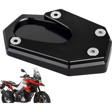 (Gris) Rehausse de béquille latérale en alliage d'aluminium pour moto Suzuki V-Strom 1050 2020 Maxpower, avec plaque antidérapante. Compatible avec ce modèle. (1/4)
