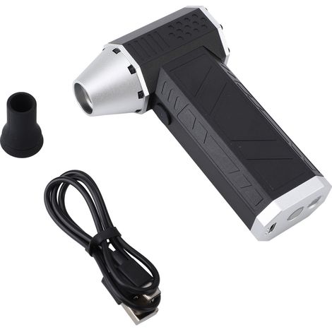 Ortviai Turbo Fan X5PRO Rechargeable Portable Air Duster avec LED, 120 000 tr/min, 3 vitesses, batterie intégrée, noir et argent (1/5)