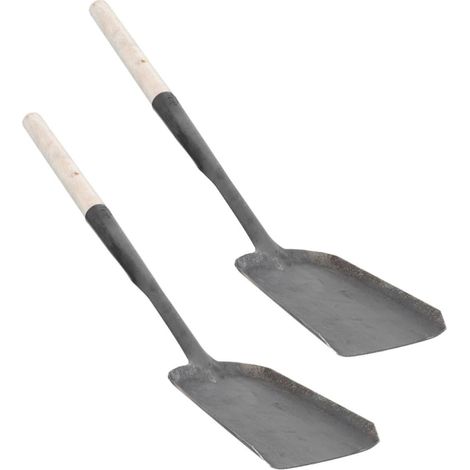 2 Stück Ascheschaufel aus Eisen und Holz Wasserfest und