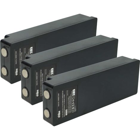 vhbw 3x Batterie compatible avec Palfinger EEA2512, 960, 790, 590, RC400 opérateur télécommande industrielle (2000mAh, 7,2V, NiMH)