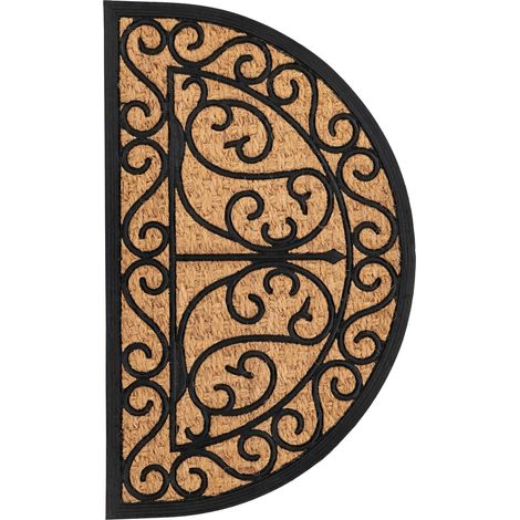 Paillasson coco caoutchouc antidérapant absorbant beige - 75 x 45 cm (1/4)