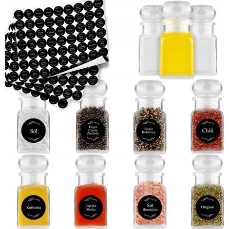20 barattoli per spezie da 150 ml + 252 adesivi (1/5)