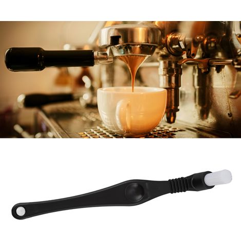 Brosse de nettoyage pour tête d'infusion de machine à expresso, tête incurvée en plastique, poils rigides, brosse de nettoyage en nylon, accessoire de café à long manche (1/5)