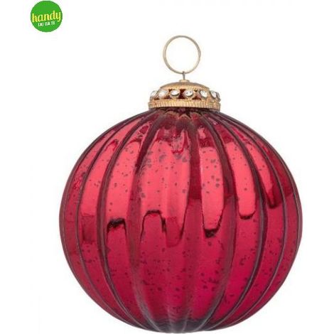 Sfera in Vetro Daring Bizzotto Rosso Lucido Ø 80mm
